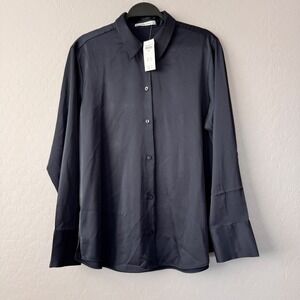 NWT Abercrombie & Fitch Button-Up Shirt Long Sleeve Collared Top‎ Blouse Large